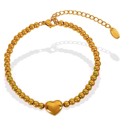 1 Piece Simple Series Retro Heart Stainless Steel 18K Gold Plated Women Beaded Bracelets h5 Picture8