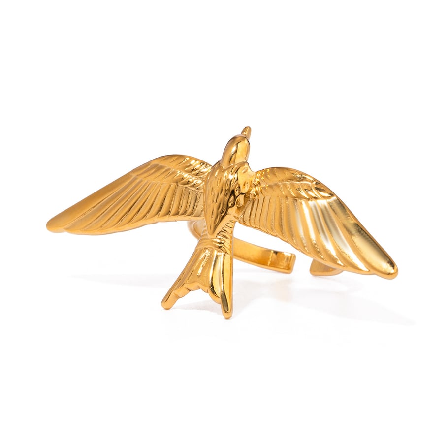 1 Pair Simple Series ins style Animal Stainless Steel 18K Gold Plated Women Adjustable Rings Picture5