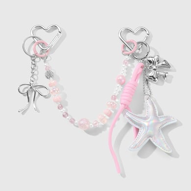 Sweet Leather Starfish Beaded Chain Women's Bag Charms h5 Picture3