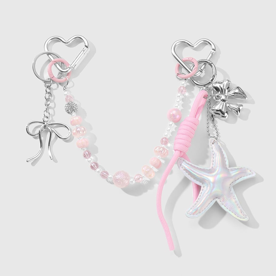 Sweet Leather Starfish Beaded Chain Women's Bag Charms Picture3