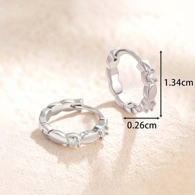 1 Paar einfache Serie einfache geometrische Kupfer ohne Beschichtung Material Zirkon Damen Creolen h5 Bild4