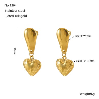 1 Pair Light Luxury Fashion All-match Love Women's Pendant Earrings h5 Picture6