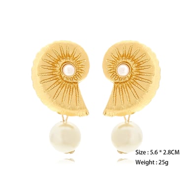 1 Pair Exaggerated  Alloy Whelks Drop Earrings h5 Picture6