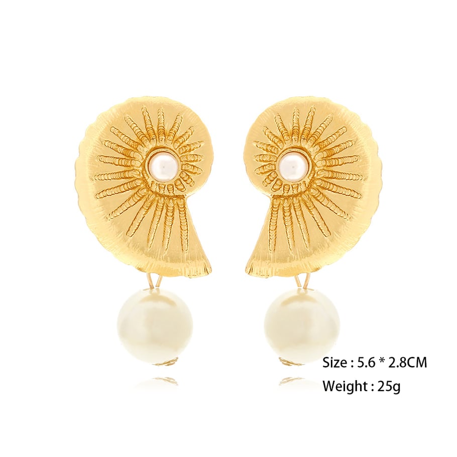 1 Pair Exaggerated  Alloy Whelks Drop Earrings Picture6
