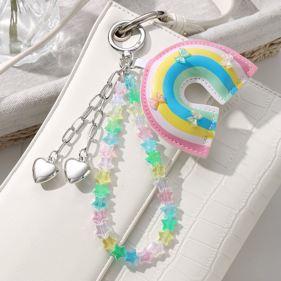 Leather Rainbow & Beaded Chain Women's Bag Charms Picture9