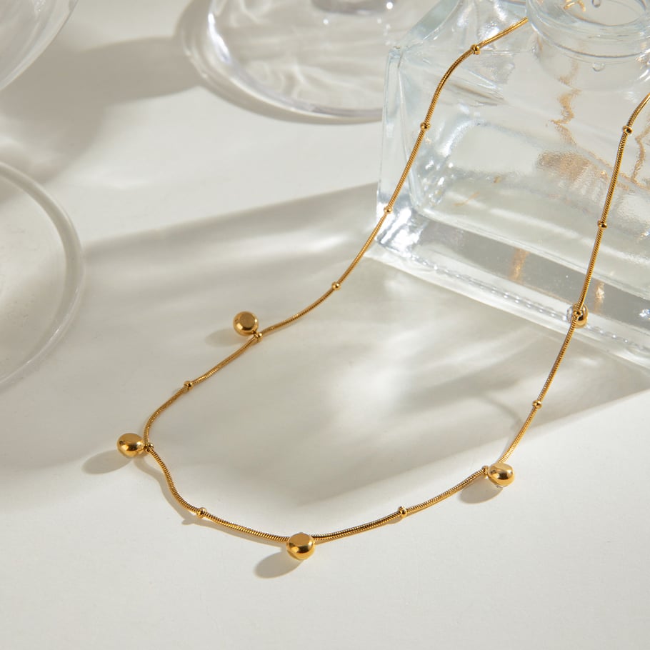 1 Piece Simple Series Casual Geometric Stainless Steel 18K Gold Plated Zircon Women Pendant Necklaces Picture3