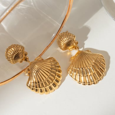 1 Pair Simple Series Vacation Turtle Stainless Steel 18K Gold Plated Women Drop Earrings h5 Picture4