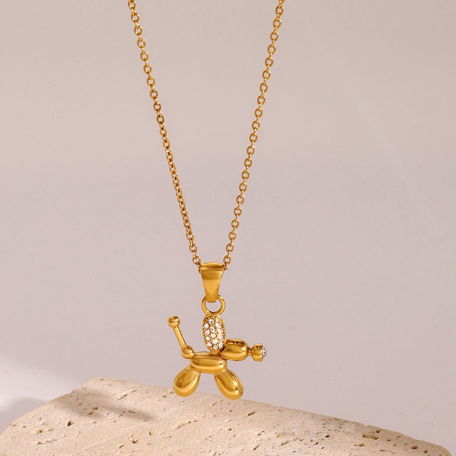 1 Piece Simple Series Cute Animal Stainless Steel 18K Gold Plated Rhinestone Women Pendant necklaces Picture3