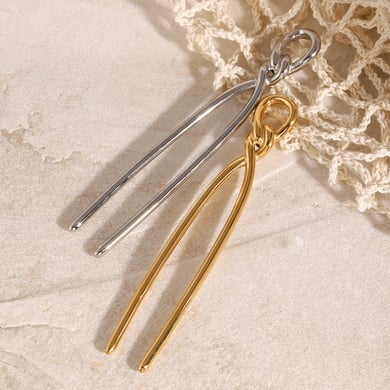 1 Paar Simple Series Daily Twist Edelstahl 18 Karat vergoldete Haarspangen für Damen h5 Bild4