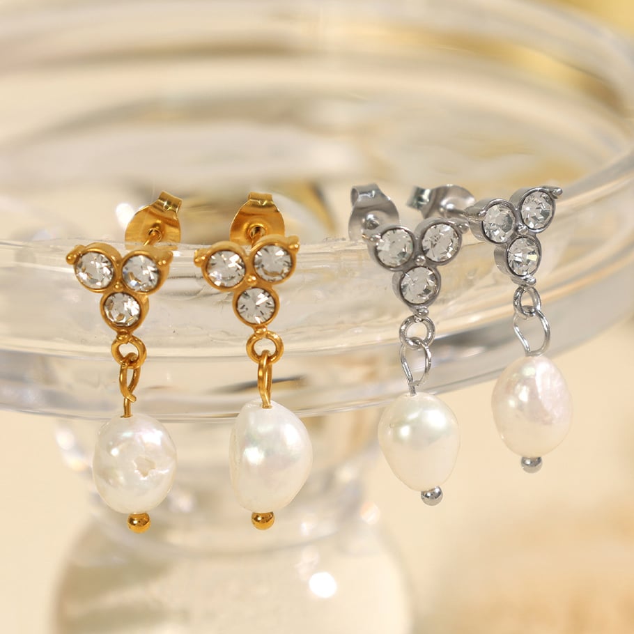 1 Pair Classic Series Retro Droplet Stainless Steel Gold Color Women's Drop Earrings Picture3