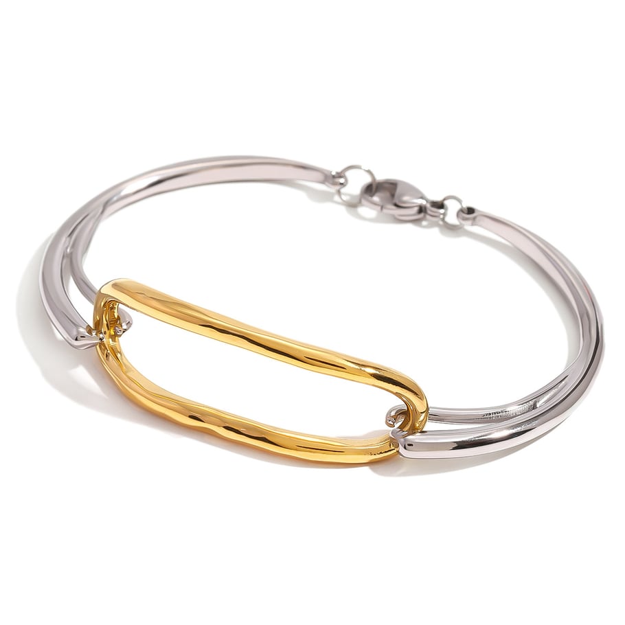 1 Piece Simple Series Europe and America Annular Stainless Steel 18K Gold Plated Women Bangles Picture7