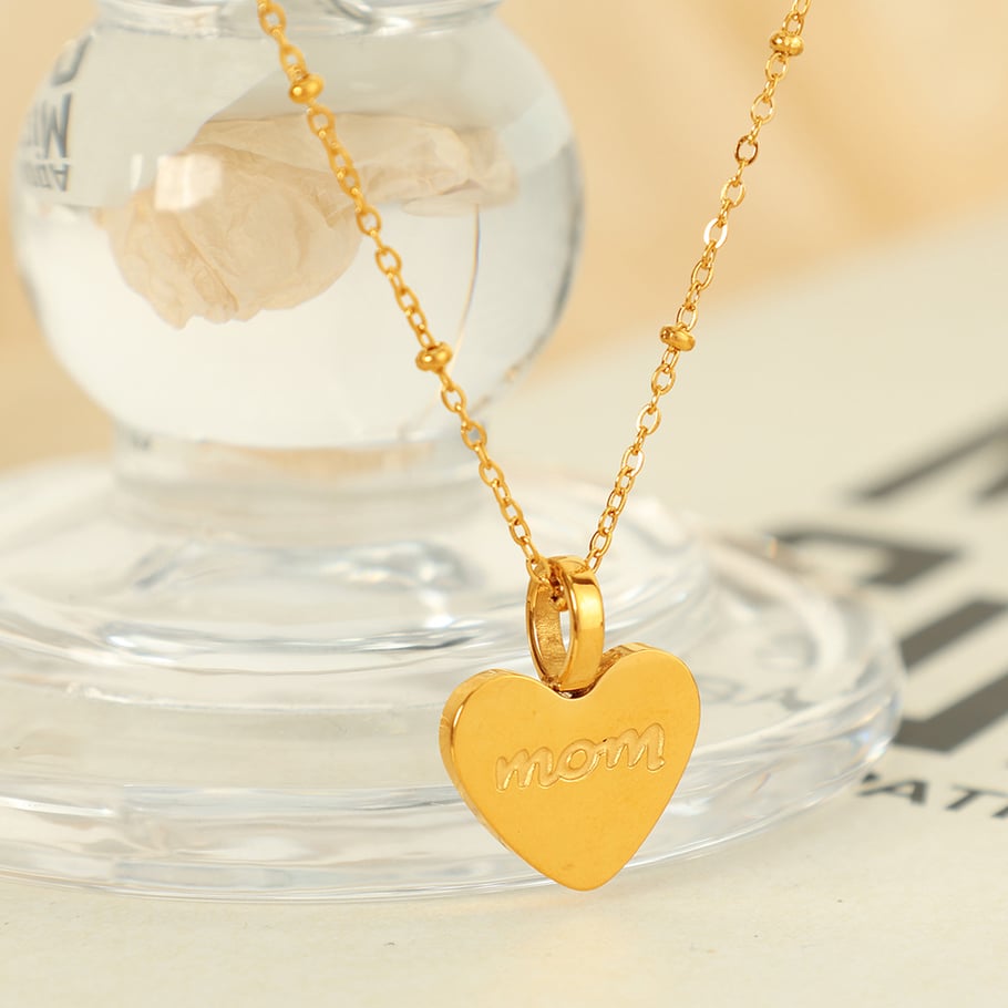 1 Piece Simple Series Simple Heart Stainless Steel 18K Gold Plated Women Pendant Necklaces Picture4