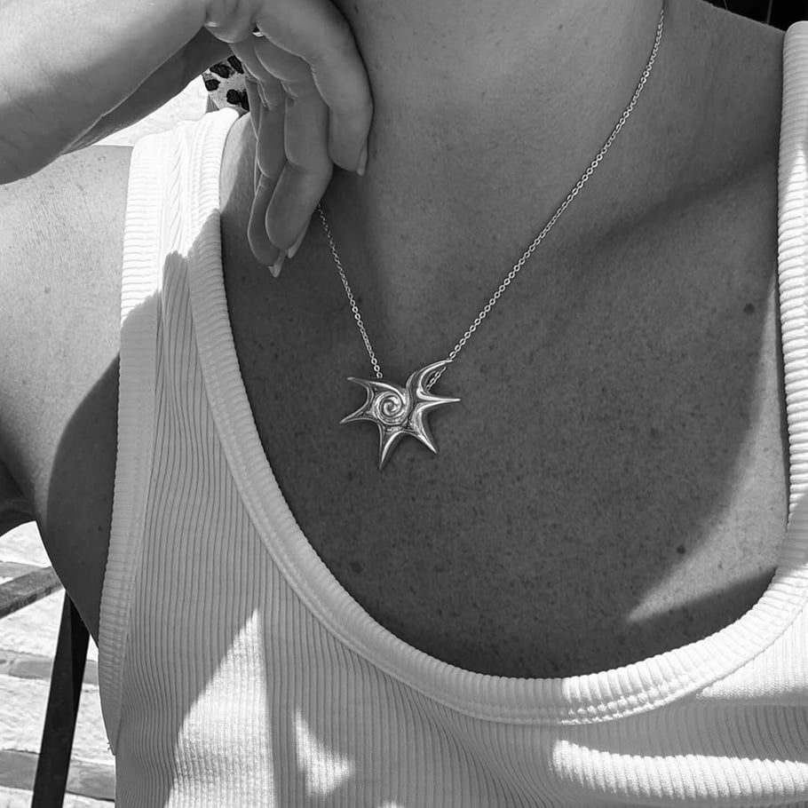 1 Piece Stylish Series Irregular Star Shape Stainless Steel Gold Color Women's Pendant Necklaces Picture5