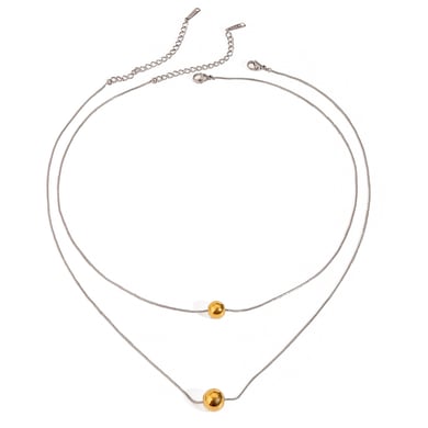 1 Piece Simple Series ins style round Stainless Steel 18K Gold Plated Women Pendant Necklaces h5 Picture7