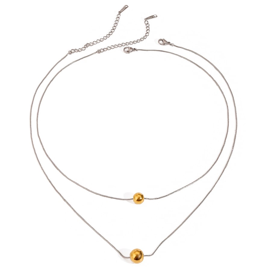 1 Piece Simple Series ins style round Stainless Steel 18K Gold Plated Women Pendant Necklaces Picture7