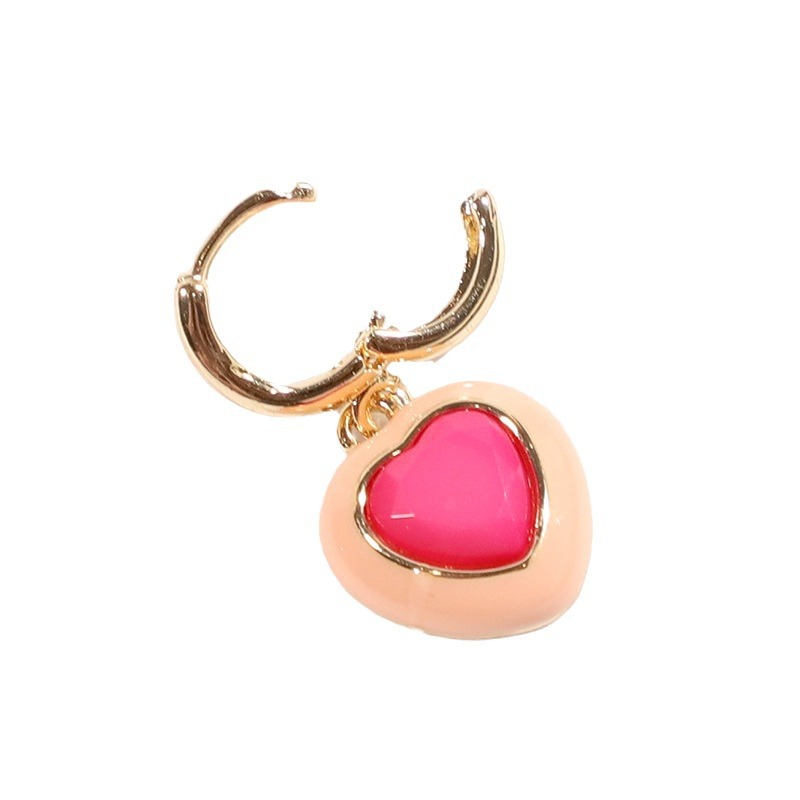 1 par de pendientes colgantes de aleación con forma de corazón para mujer, serie romántica Imagen8