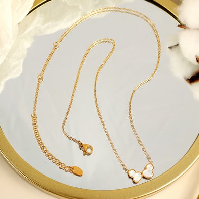 1 Piece Classic Series Daily Plant Titanium Steel   Gold Color  Women's Pendant Necklaces h5 Picture3