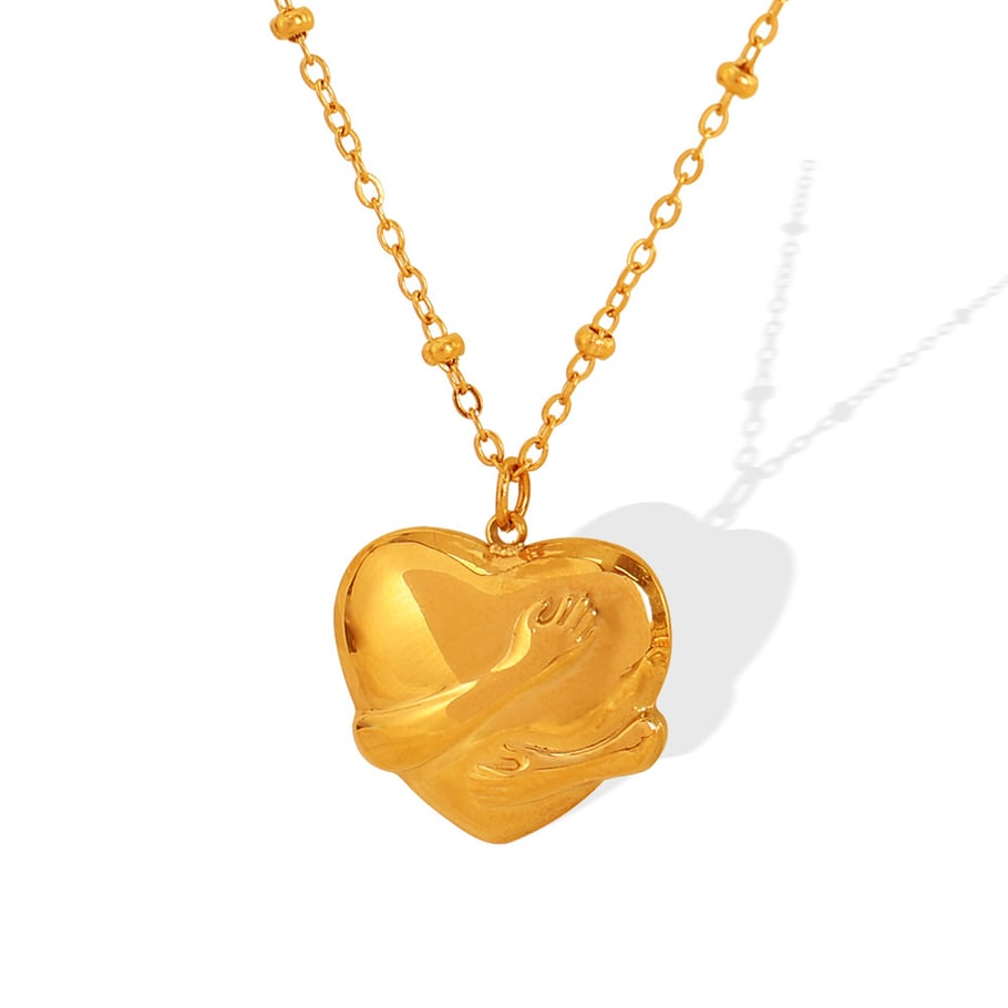 1 Piece Simple Series Retro Heart Titanium Steel 18K Gold Plated Women Pendant Necklaces Picture6