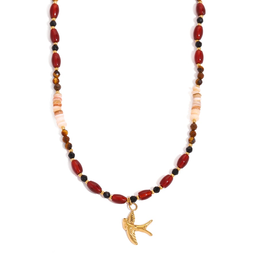 1 Piece Ethnic Series Elegant Animal Stainless Steel 18K Gold Plated Artificial Pearl Women Pendant Necklaces Picture5