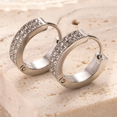 1 Pair Glamorous Series Elegant Solid Color Annular Titanium Steel Gold Color Women's Hoop Earrings h5 Picture6