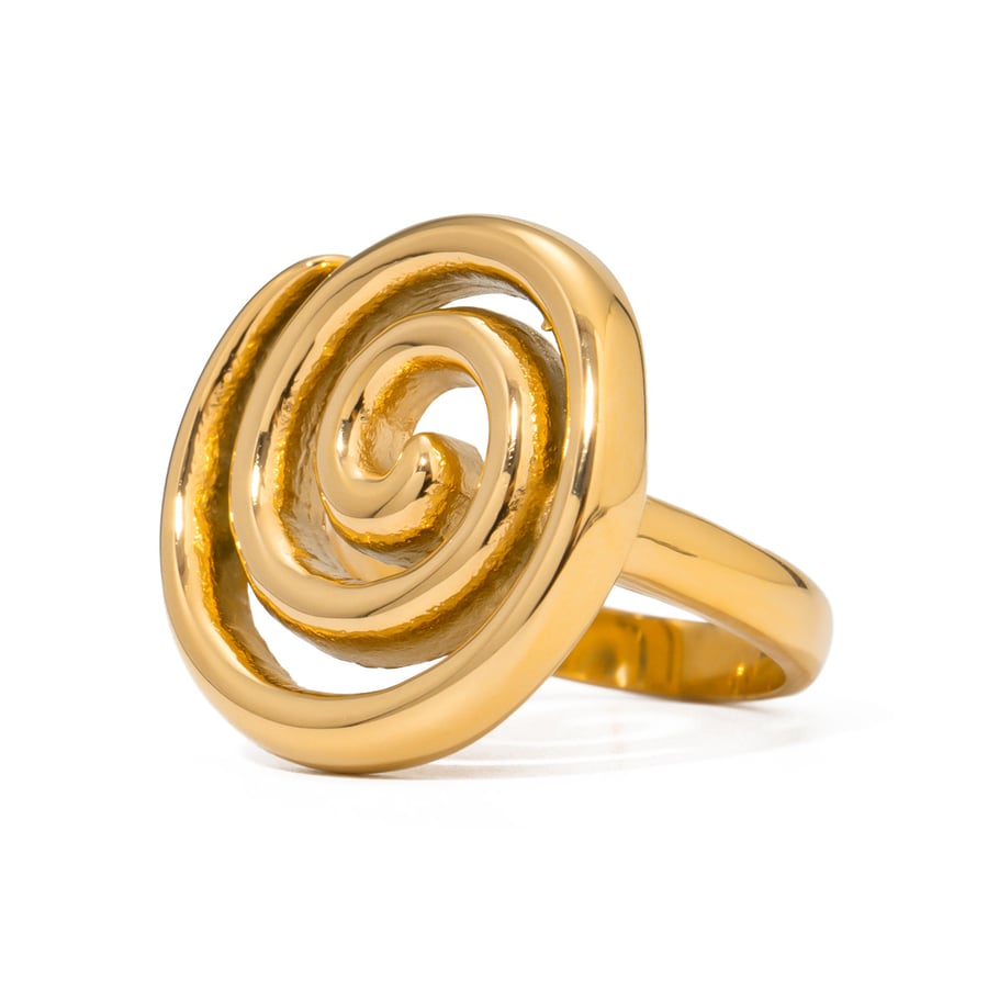 1 Paar Simple Series Casual Geometric Edelstahl 18 Karat vergoldet Damen Einzelring Bild5