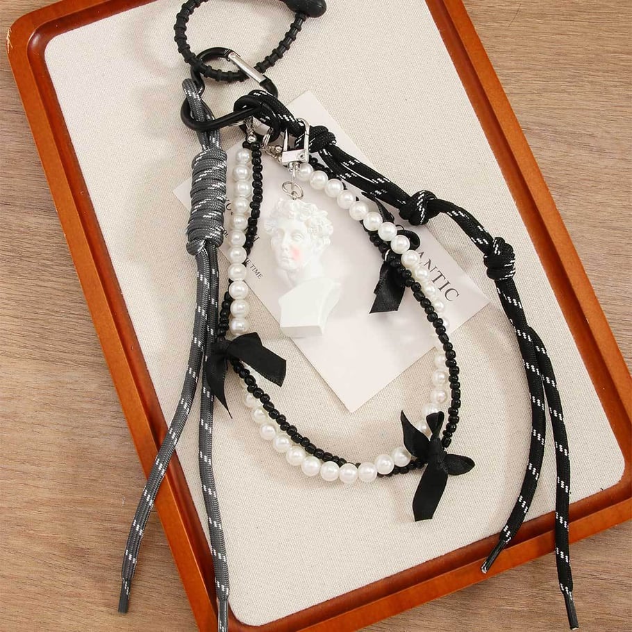 1 Piece Art Series Bow Beaded chain Women's Bag Charms Picture3