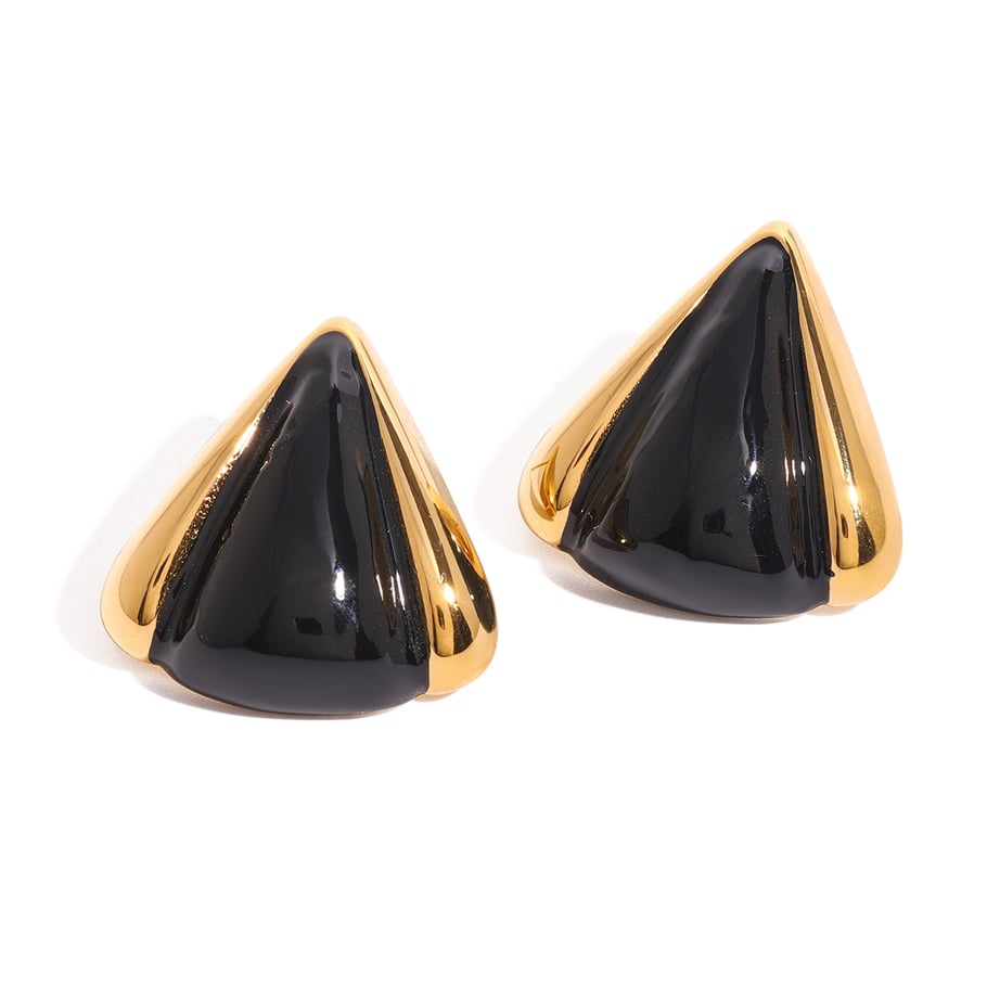 1 Paar Simple Series Tägliche geometrische Ohrstecker aus Edelstahl mit 18 Karat Vergoldung für Damen Bild5
