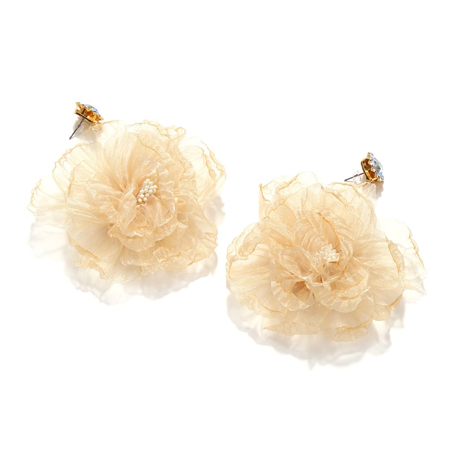 1 Pair Romantic Mesh Flower Earrings Picture7