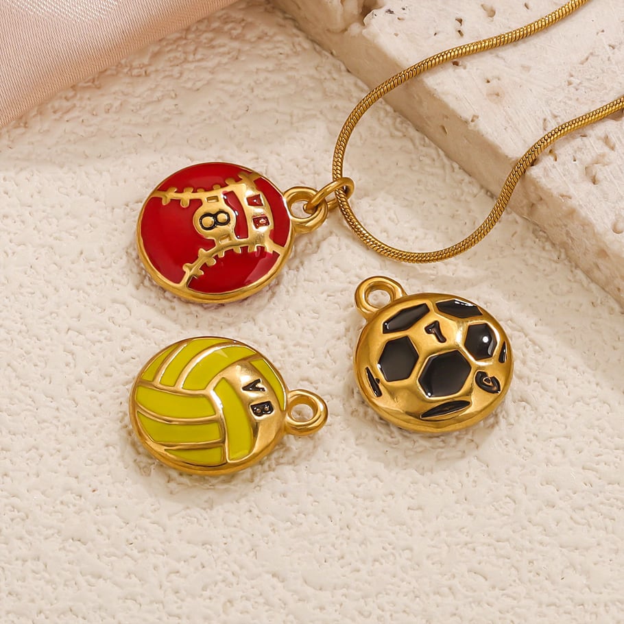 1 Paar Simple Series Sport Geometrischer Edelstahl 18K vergoldet Unisex Anhänger Bild5