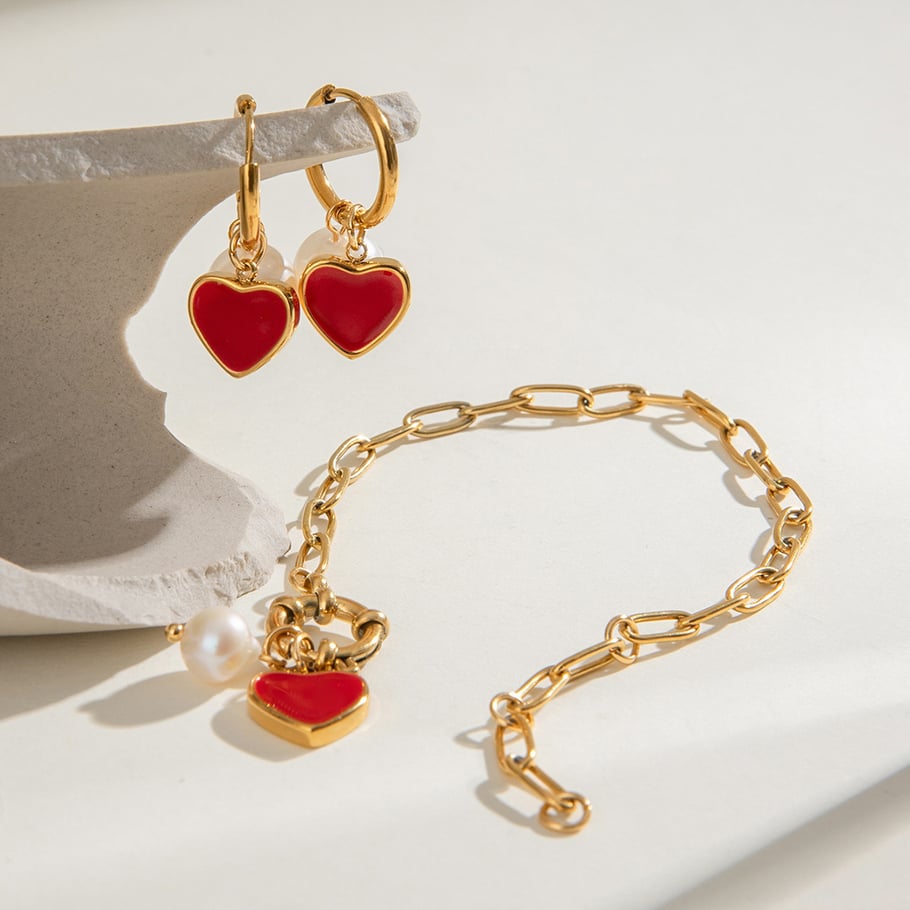 1 Stück Romantische Serie Elegante Herz Edelstahl 18 Karat vergoldet Frauen Anhänger Halsketten Bild4