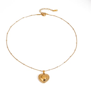 1 Piece Romantic Series Elegant love/heart shape Stainless Steel 18K Gold Plated Women Pendant Necklaces h5 Picture7