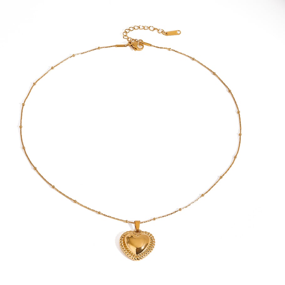 1 Piece Romantic Series Elegant love/heart shape Stainless Steel 18K Gold Plated Women Pendant Necklaces Picture7