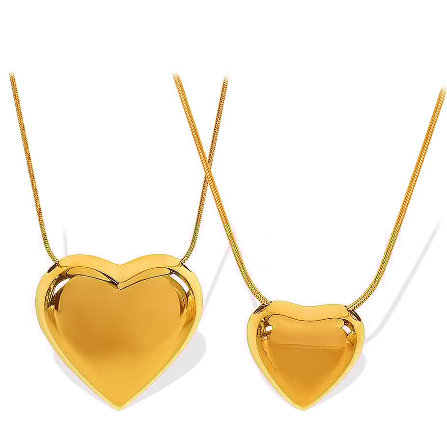 1 Piece Simple Series Simple Heart Stainless Steel 18K Gold Plated Women Pendant Necklaces Picture6