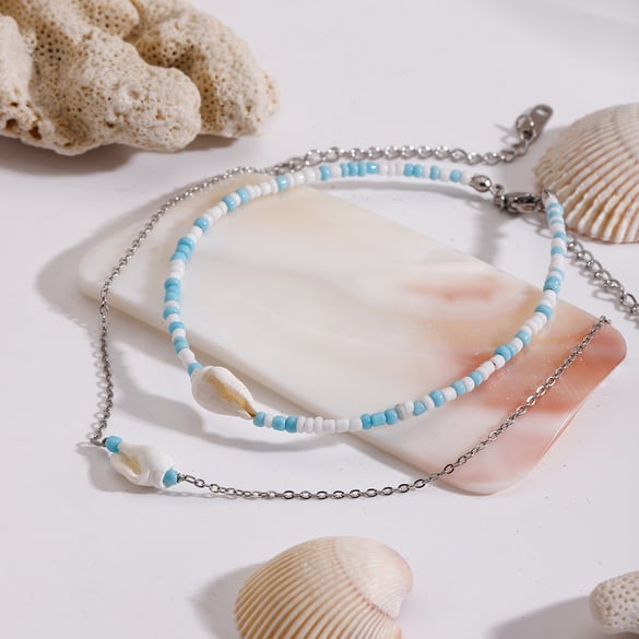 1 pieza de tobilleras de acero inoxidable con diseño de tortuga bohemia de serie simple para mujer 2