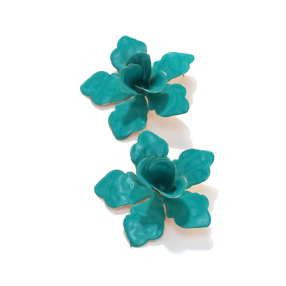 1 Pair Vacation Style Iron Large Flower Stud Earrings Picture4