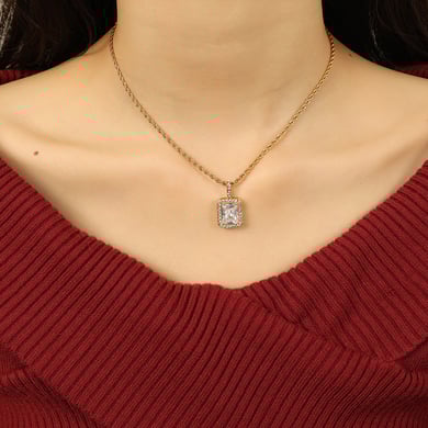1 Piece Luxurious Series Daily Geometric Titanium Steel   Gold Color  Women's Pendant Necklaces h5 Picture5