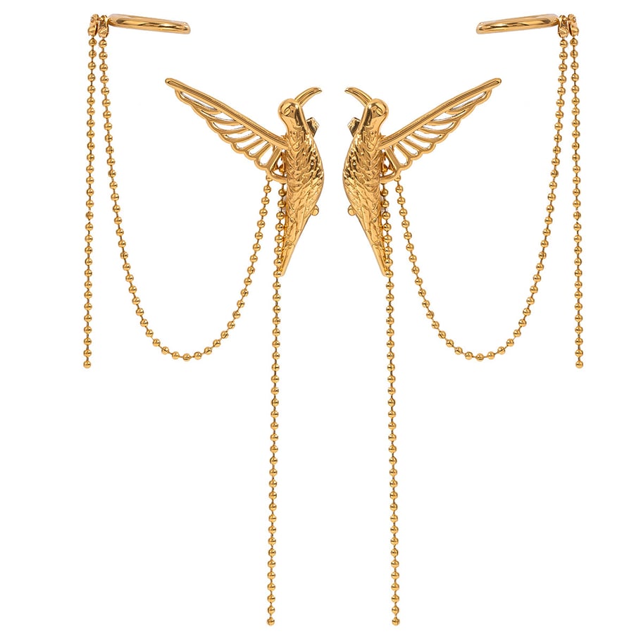 1 Paar Simple Series Retro Animal Edelstahl 18 Karat vergoldet Damen Clip-on Ohrringe Bild6