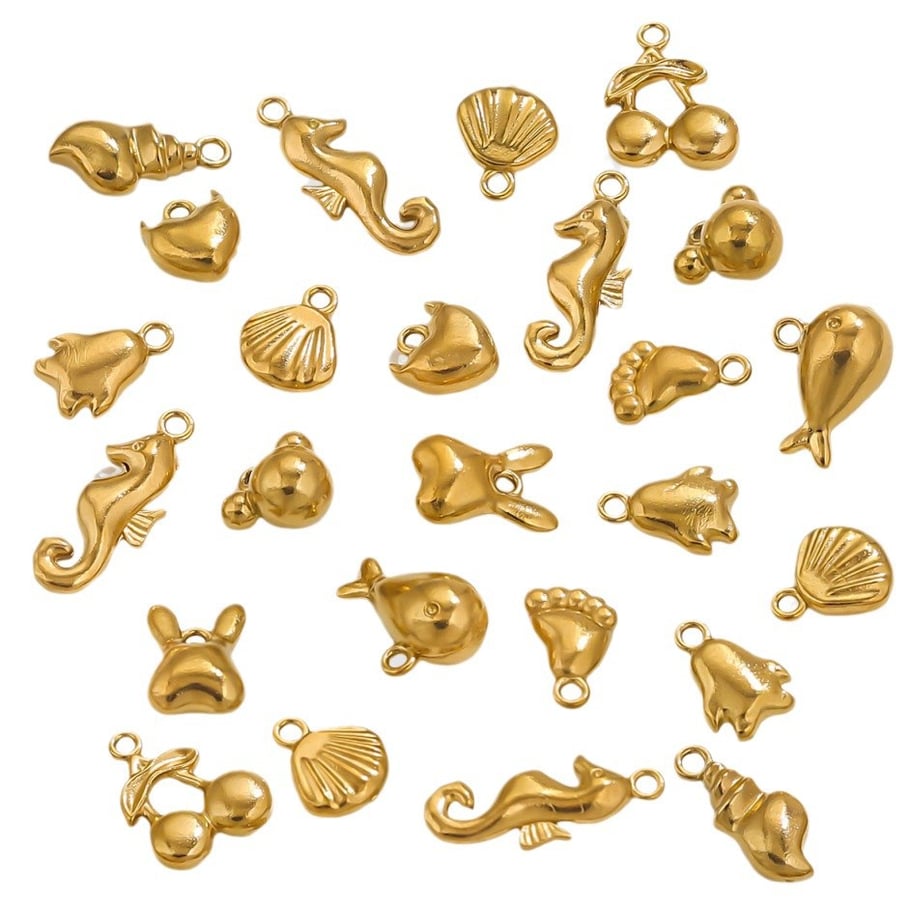 1 Piece Romantic Series Casual Seashell Stainless Steel Gold Color Women's Pendants Picture6