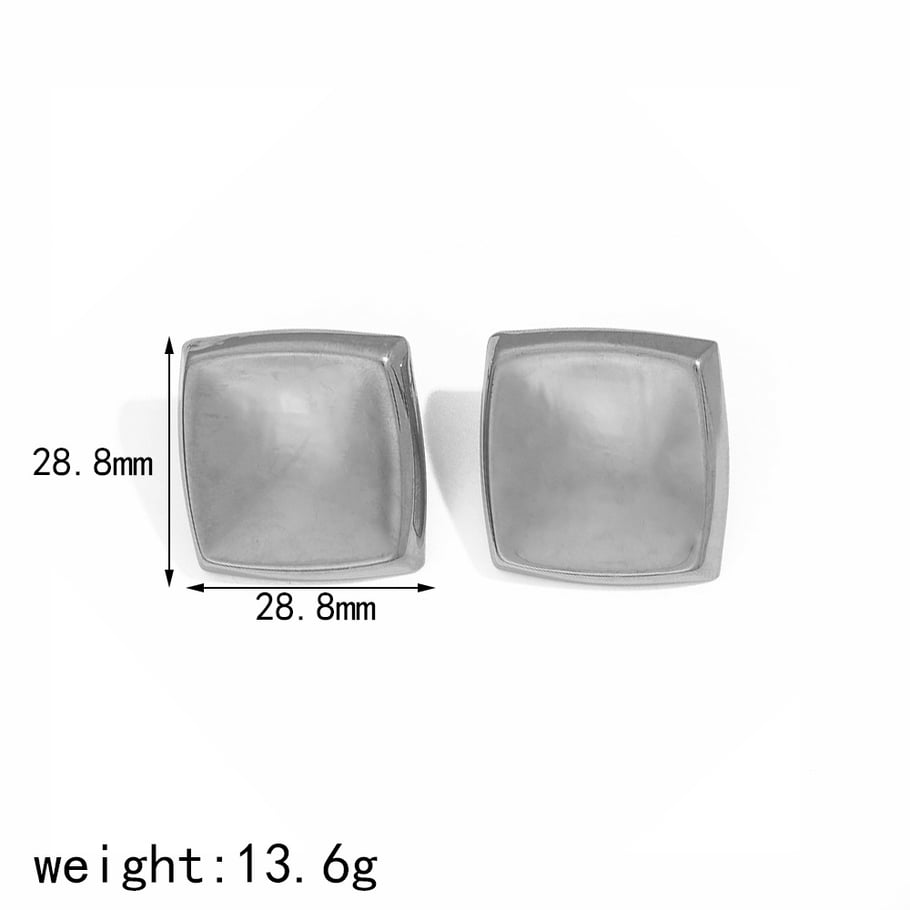 1 Pair Simple Series Simple quadrilateral 18K Gold Plated Stud Earrings Picture5