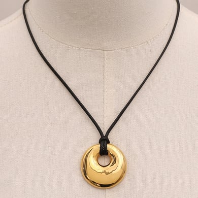 1 Stück Simple Series Einfache, einfarbige Halsketten mit Anhänger aus Edelstahl mit 18 Karat Goldbeschichtung für Damen h5 Bild5