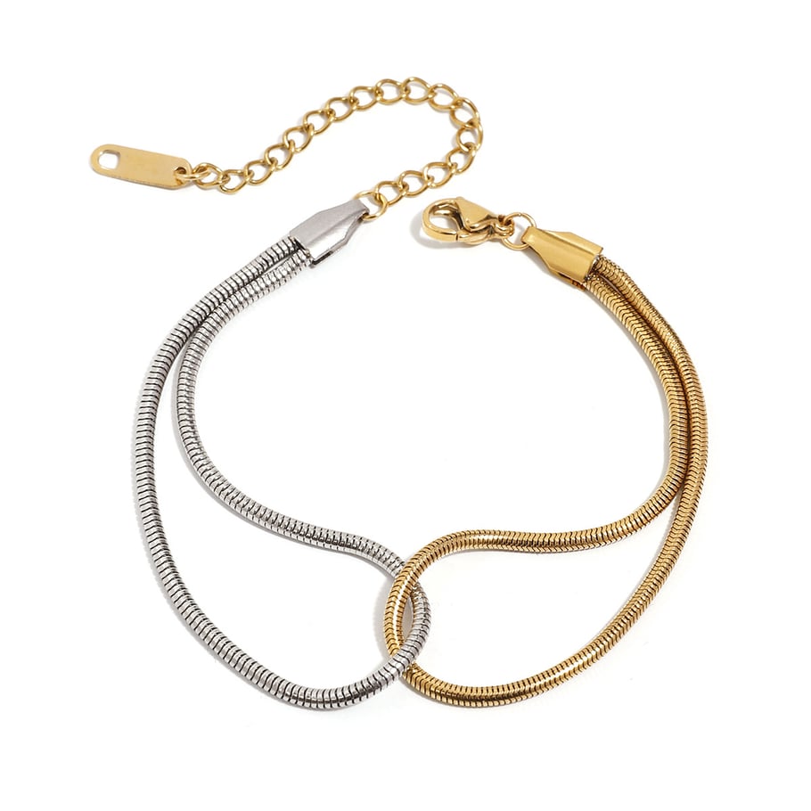 1 Piece Simple Series Daily round Stainless Steel 18K Gold Plated Women Chain Bracelets Picture6