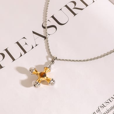 1 Piece Modern Series Light Natural Cross Stainless Steel Gold and Silver Color Women's Pendant Necklaces h5 Picture4