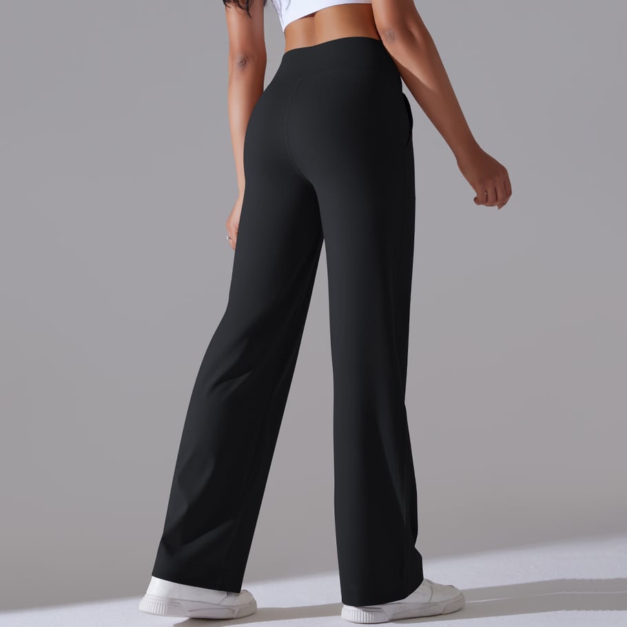 1 Piece Solid Colored High End Elastic Loose  Casual Women's Sports Long Pants Picture6