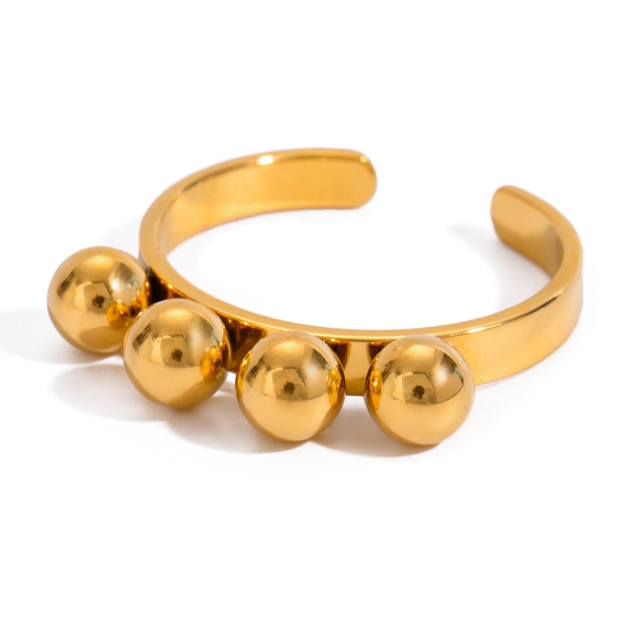 1 Pair Simple Series Daily Geometric Stainless Steel 18K Gold Plated Women Adjustable Rings Picture5