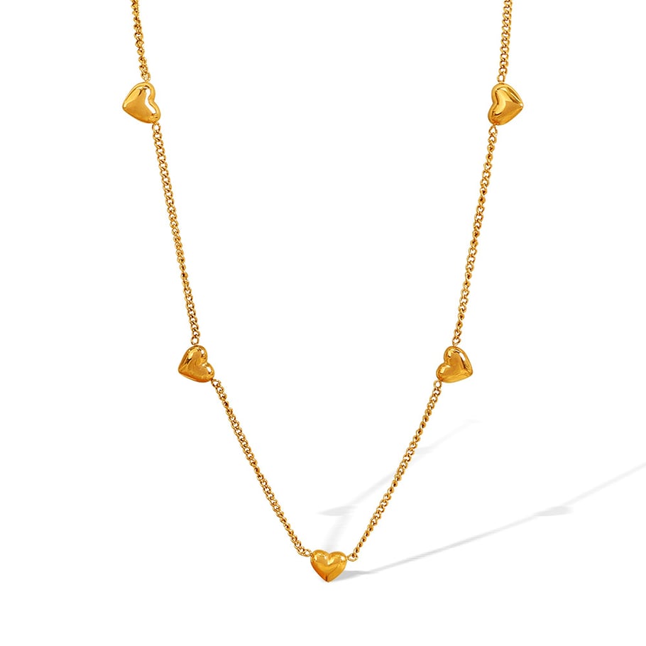 1 Piece Romantic Series Classic Heart Titanium Steel 18K Gold Color Plated Women's Pendant Necklaces Picture6