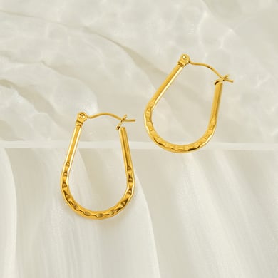 1 Pair Simple Series Simple Geometric Stainless Steel 18K Gold Plated Women Drop Earrings h5 Picture5