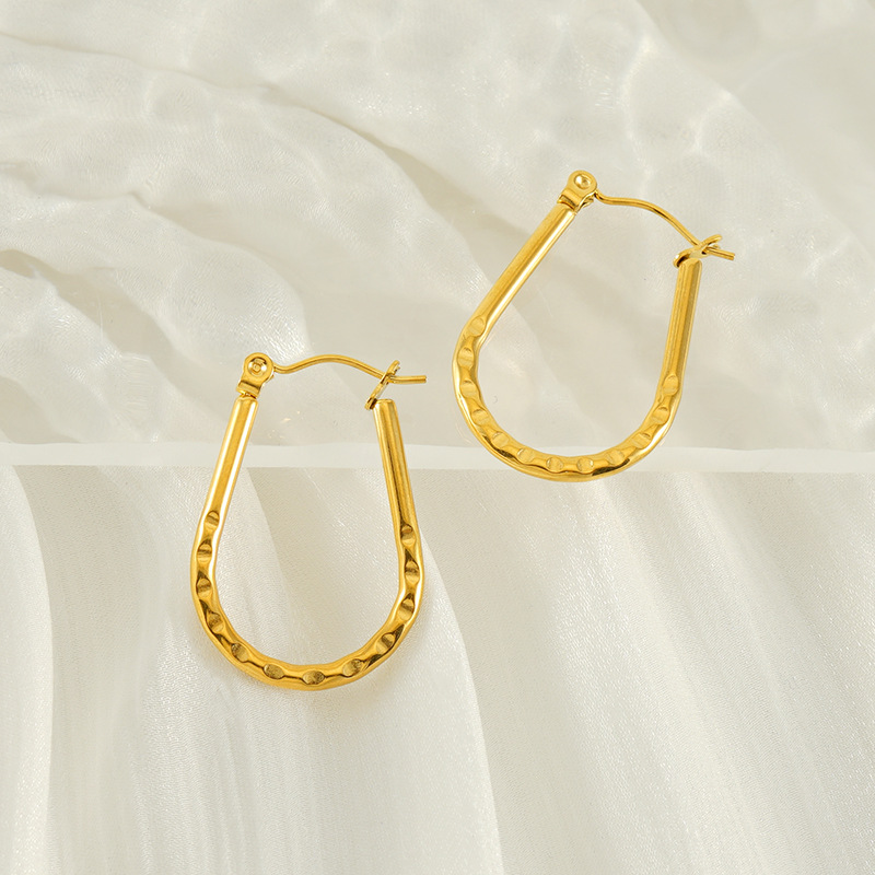1 Pair Simple Series Simple Geometric Stainless Steel 18K Gold Plated Women Drop Earrings Picture5