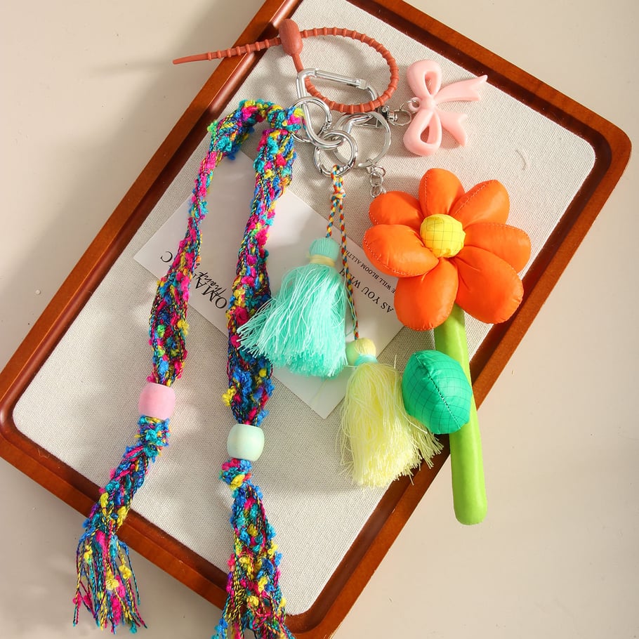 1 Piece Polychrome Series Classic Bohemian Flower Shape Toy Rayon Women's Bag Charms Picture3