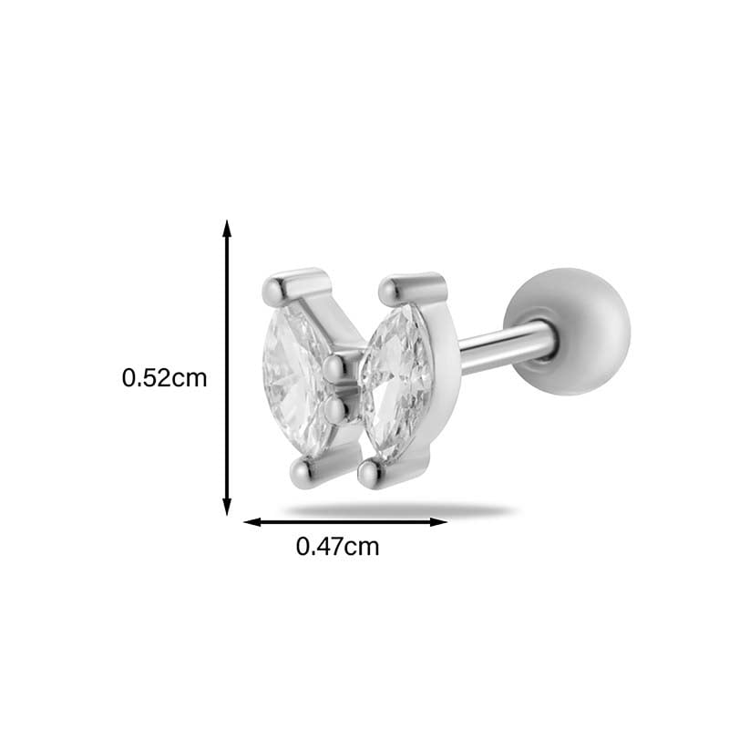 1 Piece Polychrome Butterfly Titanium Steel Zircon Women's Stud Earrings h5Picture2