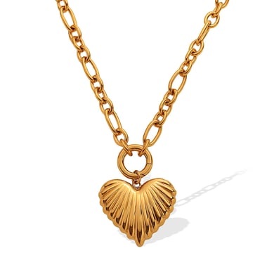1 Piece Romantic Series Sweet Heart Titanium Steel   Gold Color  Women's Pendant Necklaces h5 Picture6
